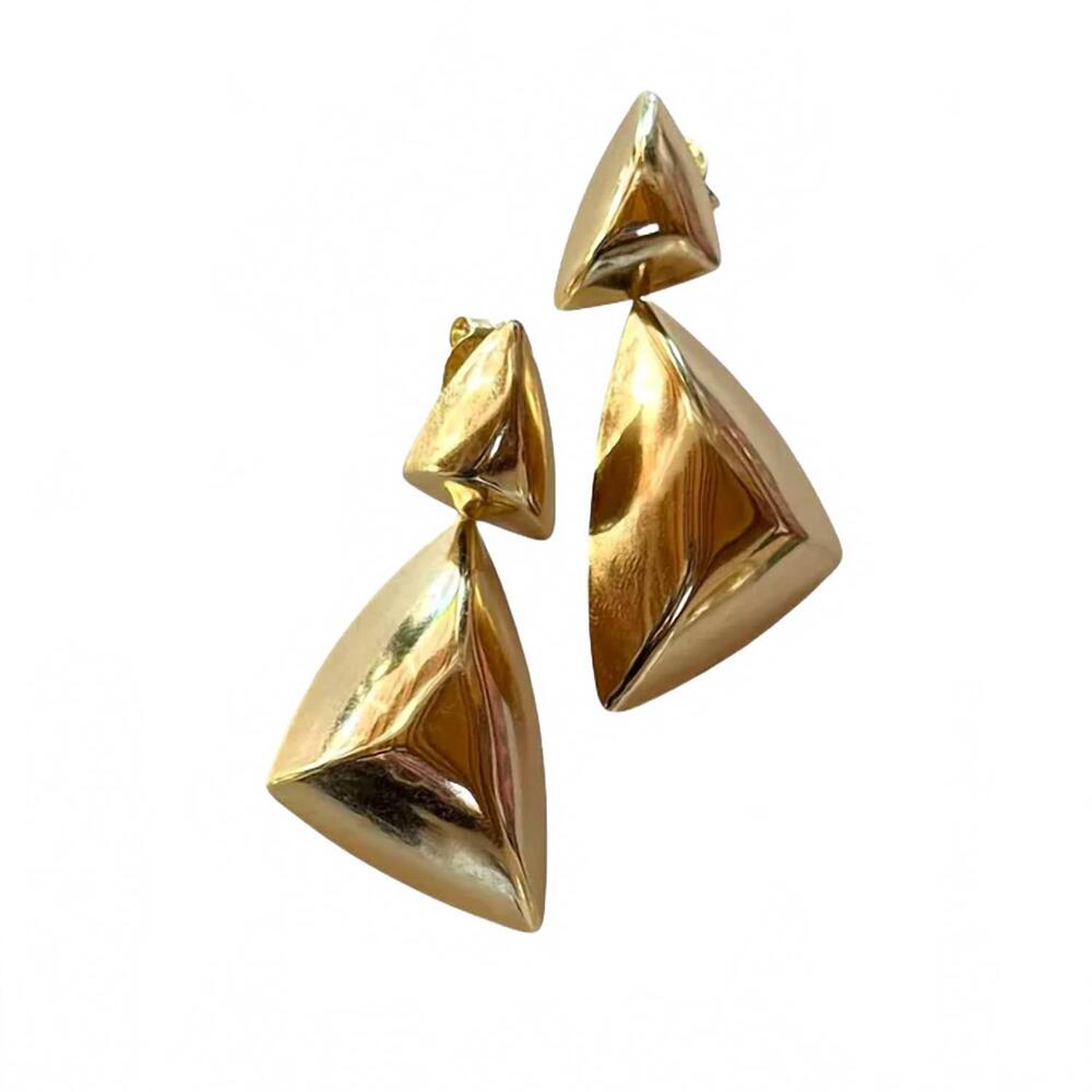 NEW SHEILA FAJL women's double angles earrings in gold